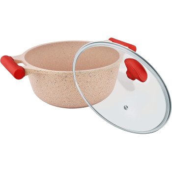 Prestige Essentials Granite 12 Piece Non-Stick Cast Aluminium Cookware Sets, Induction Base - Pink (PR80964)