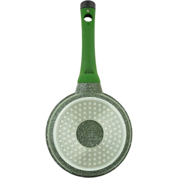 PRESTIGE Essentials Granite Non-Stick Sauce Pan With Lid Cast Aluminium Cookware, Induction Base, Non Stick Aluminium, Granite Wok Pan, Marble Wok Pan, Pfoa & Lead Free - Green, 16Cm (PR81106)