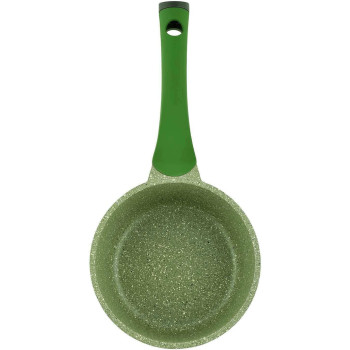 PRESTIGE Essentials Granite Non-Stick Sauce Pan With Lid Cast Aluminium Cookware, Induction Base, Non Stick Aluminium, Granite Wok Pan, Marble Wok Pan, Pfoa & Lead Free - Green, 16Cm (PR81106)