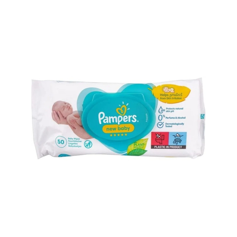 Pampers New Baby wipes With Plant Based Fibers 50's