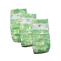 PureBorn Organic Nappy, Size 5 Single Pack 11-18 Kg, 22 Diapers - Banana Leaf