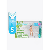 PureBorn Organic Nappy, Size 5 Single Pack 11-18 Kg, 22 Diapers - Banana Leaf