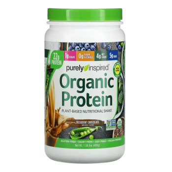 purely inspired Organic Protein, Plant Based Nutrition Shake, Decadent Chocolate, 1.5 lbs (680 g)
