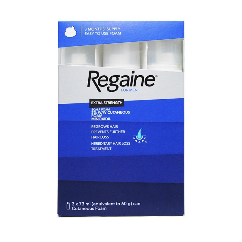 Regaine 3-Piece Minoxidil Hair Regrowth Treatment Foam Set White 3x73ml