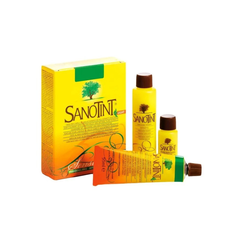 Sanotint Sensitive Permanent Hair Dye 73 Natural Brown 1 Color Paste (55), 1 Fixer (55), 1 Revitalizing Balm(15)ml