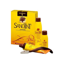 Sanotint Classic Permanent Hair Dye 05 Golden Chestnut Color Paste 55, Fixer 55, Revitalizing Balm 15ml
