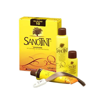 Sanotint 3-Piece Classic Permanent Hair Dye Set 10 Light Blonde 1 Colour Paste (55), 1 Fixer (55), 1 Revitalizing Balm(15)ml