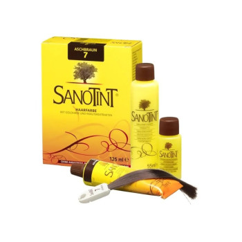 Sanotint Classic Permanent Hair Dye 07 Ash Brown Color Paste 55, Fixer 55, Revitalizing Balm 15ml