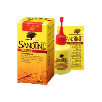 Sanotint Reflex Italian Natural Temporary Hair Colour 53 Medium Brown Colour Reflex (80), Restructuring Balm (5) and Shampoo (5)ml