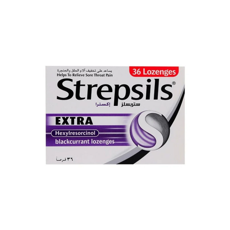 Strepsils Extra Blackcurrant Lozenges 36'S