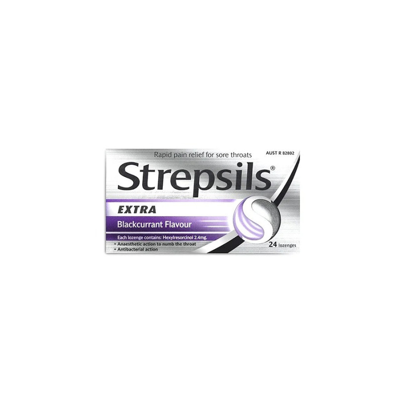 Strepsils Extra Strength Blackcurrant 24 Lozenges