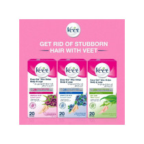 Veet Hair Removal Gel Wax Strips Dry Skin 20 Count