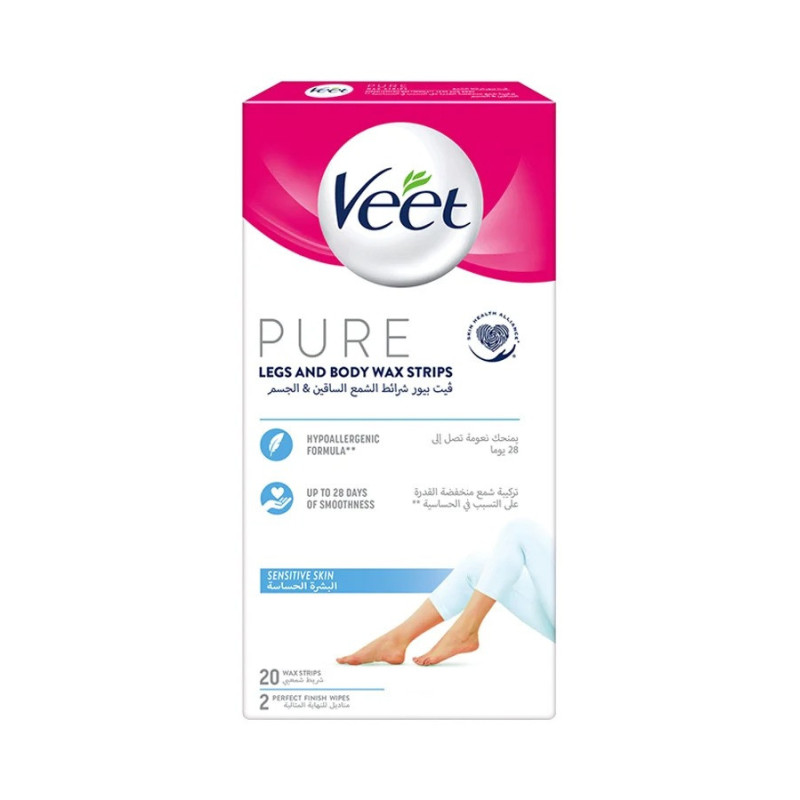 Veet Pure Legs And Body Wax Strips 20 Strips
