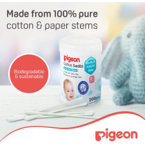 Pigeon 100-Piece Cotton Swabs, 0+ M Assorted