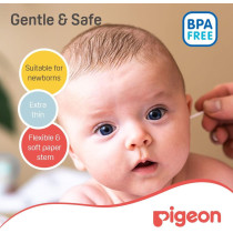 Pigeon 100-Piece Cotton Swabs, 0+ M Assorted