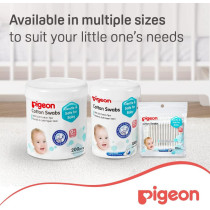 Pigeon 100-Piece Cotton Swabs, 0+ M Assorted
