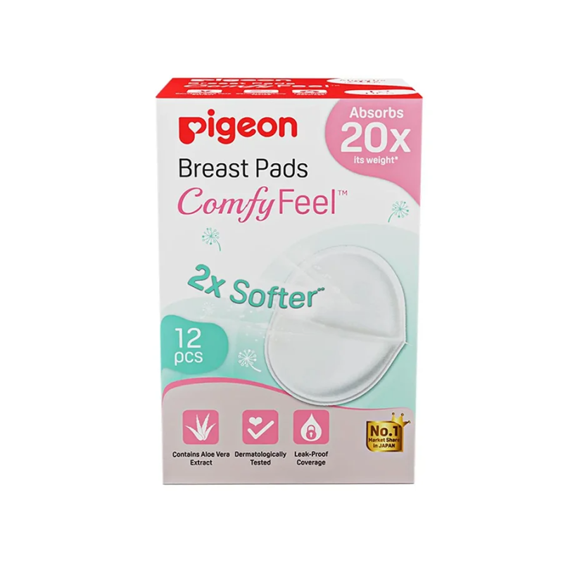 Pigeon 12 Pieces Breast Pads Comfy Feel, 2X Softer