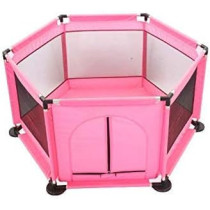 UK+ Foldable Baby Kids Playpen Activity Center Room Fitted Floor Baby Kids Safety Protection Care Playpen Tent Crawling Game Folding Fence Toys Pink