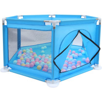 UK+ Baby Kids Playpen Activity Center Room Fitted Floor- Safety Protection Care Crawling Folding Fence Toys Portable Indoors Outdoors and Parks Gifts (Blue)