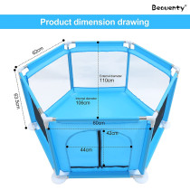 UK+ Baby Kids Playpen Activity Center Room Fitted Floor- Safety Protection Care Crawling Folding Fence Toys Portable Indoors Outdoors and Parks Gifts (Blue)