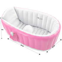 UK+ Baby Inflatable Bathtub, Portable Infant Toddler Bathing Tub Non-Slip Travel Bathtub Mini Air Swimming Pool Kids Thick Foldable Shower Basin