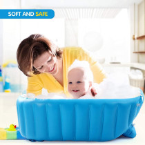 Baby Inflatable Bathtub, Portable Infant Toddler Bathing Tub Non-Slip Travel Bathtub Mini Air Swimming Pool Kids Thick Foldable Shower Basin
