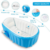 Baby Inflatable Bathtub, Portable Infant Toddler Bathing Tub Non-Slip Travel Bathtub Mini Air Swimming Pool Kids Thick Foldable Shower Basin