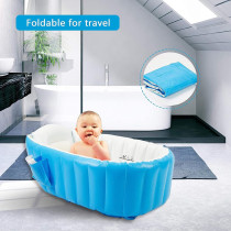 Baby Inflatable Bathtub, Portable Infant Toddler Bathing Tub Non-Slip Travel Bathtub Mini Air Swimming Pool Kids Thick Foldable Shower Basin
