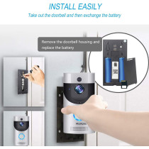 UK PLUS WiFi Smart Video Doorbell, UKPLUS Access Wireless Door Bell Smart home 720P HD Wifi Camera Security with Two-Way Talk & Video,PIR Motion Detection, Night Vision for iOS Android Google (Silver)
