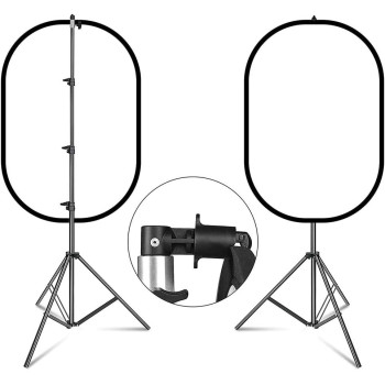 EWINNER 5-in-1 Oval Light Reflector Clamp Set with Portable with Bag and 2m Stand for Photography Photo Lighting (110 x 150cm)