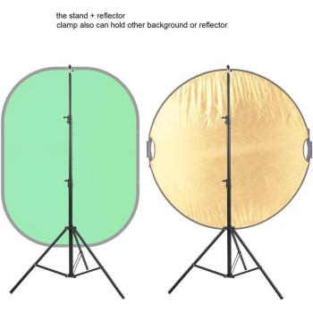 EWINNER 5-in-1 Oval Light Reflector Clamp Set with Portable with Bag and 2m Stand for Photography Photo Lighting (110 x 150cm)