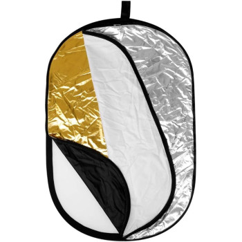 EWINNER 5-in-1 Oval Light Reflector Clamp Set with Portable with Bag and 2m Stand for Photography Photo Lighting (110 x 150cm)