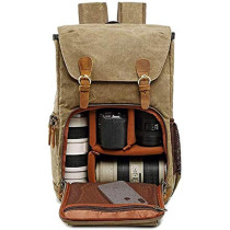 EWINNER Waterproof Canvas Camera Backpack Case Bag for Men and Women (14in)
