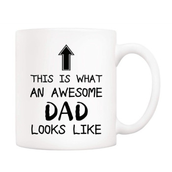 Funny Dad Coffee Mug Father's Day Gifts, World's Greatest I Mean Father Best Christmas and Home Gifts for Dad Father Daddy Porcelain Cup White 11 Oz