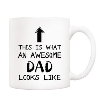 Funny Dad Coffee Mug Father's Day Gifts, World's Greatest I Mean Father Best Christmas and Home Gifts for Dad Father Daddy Porcelain Cup White 11 Oz