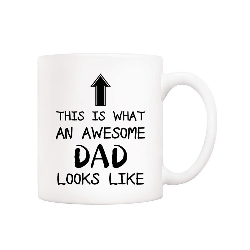 Funny Dad Coffee Mug Father's Day Gifts, World's Greatest I Mean Father Best Christmas and Home Gifts for Dad Father Daddy Porcelain Cup White 11 Oz