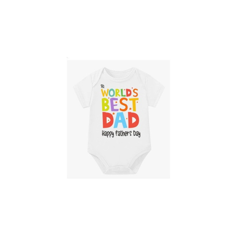 Customized Fathers Day Soft Cotton Baby Rompers 5