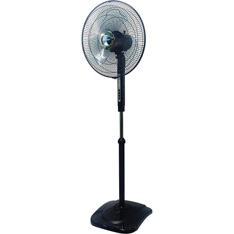 SHARP 16 Inches/40cms Blade 50 Watts Pedestal Free Standing Fan, Made In Malaysia, Pjs169 - Dark Grey"Min 1 year manufacturer warranty"