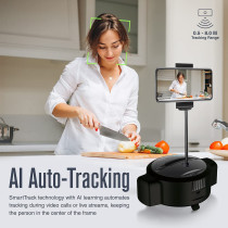 Promate 1080P Web Camera, 3-In-1 Ai Auto Tracking Hd Streaming Smart Webcam With Built-In 3000Mah Power Bank, Vision-Hd