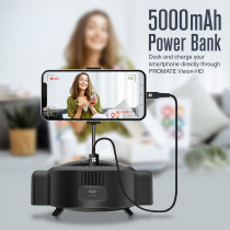 Promate 1080P Web Camera, 3-In-1 Ai Auto Tracking Hd Streaming Smart Webcam With Built-In 3000Mah Power Bank, Vision-Hd