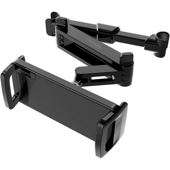 Promate Car Headrest Mount Holder, Universal 360 Degree Rotating Adjustable Phone/Tablet Holder For Ipad Pro,Iphone 13,Tripmount