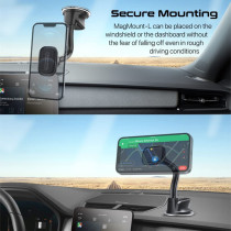 Promate Magnetic Car Phone Holder, 360-Degree Rotatable Dashboard/Windshield Car Phone Stand For Iphone14,Galaxy S22, Magmount-L