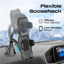 Promate Car Phone Holder, Premium Anti-Distraction Dashboard Car Phone Mount For Iphone 14, Galaxy S22, Dashmount