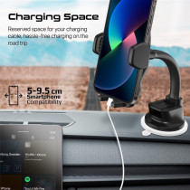 Promate Car Phone Holder, Premium Anti-Distraction Dashboard Car Phone Mount For Iphone 14, Galaxy S22, Dashmount