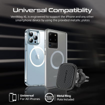 Promate Magnetic Car Mount, Universal Cradleless Ac Vent Phone-Holder,360-Degree Rotatable Design For Iphone13, Samsung S22, Ventmag-Xl