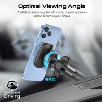 Promate Magnetic Car Mount,Universal Cradleless Ac Vent Phone Holder With 360-Degree Rotatable Design For Iphone14, S23, Ventmag-L