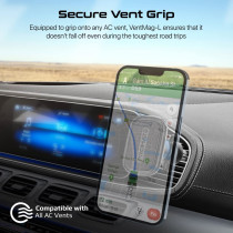 Promate Magnetic Car Mount,Universal Cradleless Ac Vent Phone Holder With 360-Degree Rotatable Design For Iphone14, S23, Ventmag-L