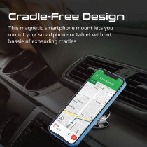 Promate Magnetic Car Phone Holder, Universal Cradleless Stick-On Dashboard Mount With Anti-Slip Grip Magnetto-3 Black