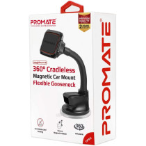 Promate Magnetic Windshield Car Phone Holder, Super-Strong Magnetic Dashboard Car Phone Holder For Smartphones,Garmin,Magmount-6 Maroon
