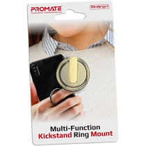 Promate Finger Ring Stand, Multifunction Kickstand Ring Phone Holder For Smartphones, Ipod, Ipad, Ringrip-1 Gold